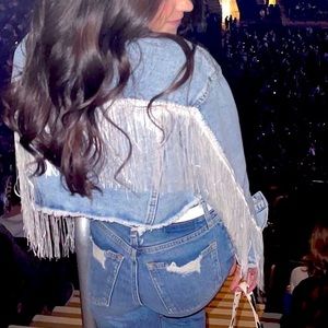 Denim fringe jacket